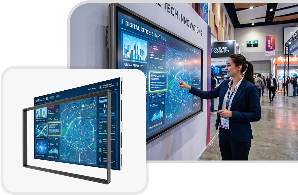 Touch display at a tech exhibition